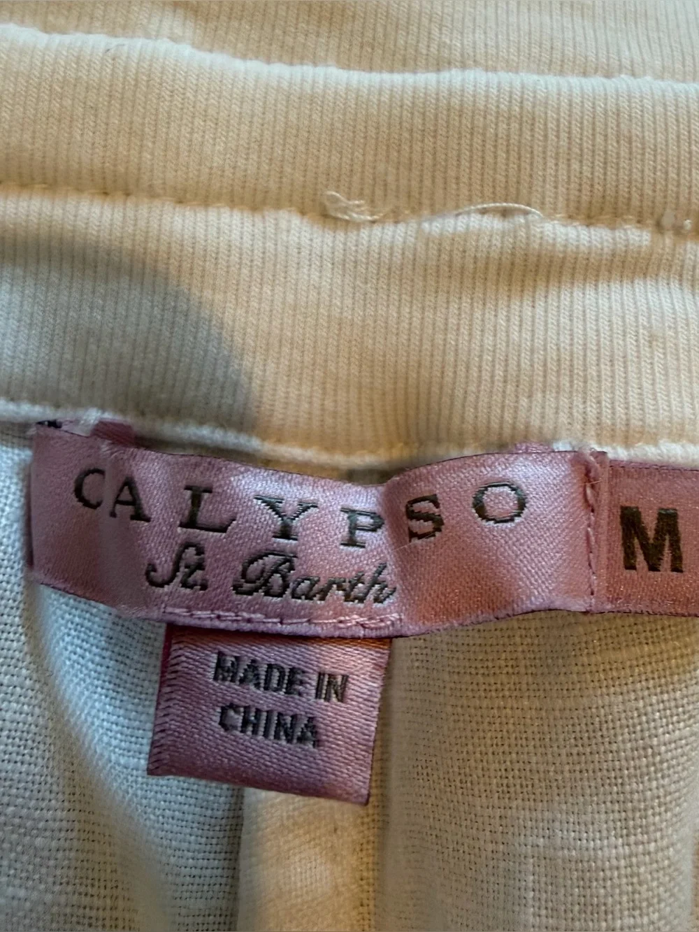 Calypso St. Barth White Linen Joggers
